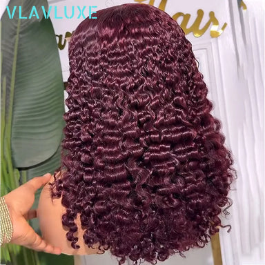Throw On & Go | Burgundy 99J 400% Super Density Deep Wave Glueless HD Lace 13x6 Frontal Wig