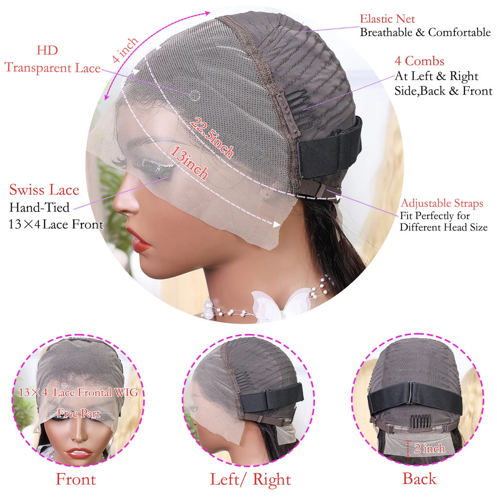 Wear & Go | Brown Highlight Water Wave Glueless HD Lace 13x4 Frontal Wig
