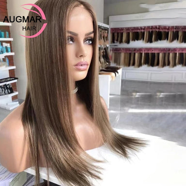 Classic Silk | Chocolate Brown Straight Glueless HD Lace 13x6 Frontal Wig