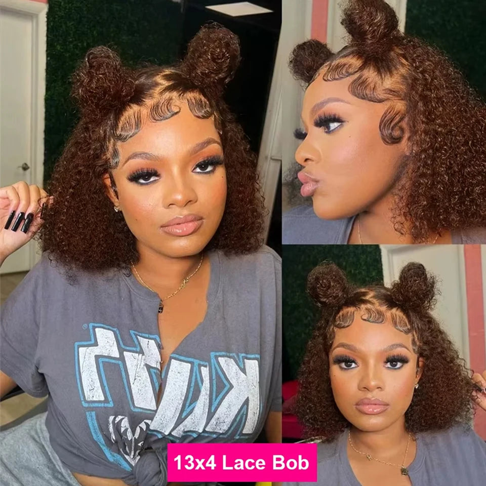 Throw On & Go | Chocolate Brown 250% High Density Deep Wave Glueless HD Lace 13x4 Frontal Wig