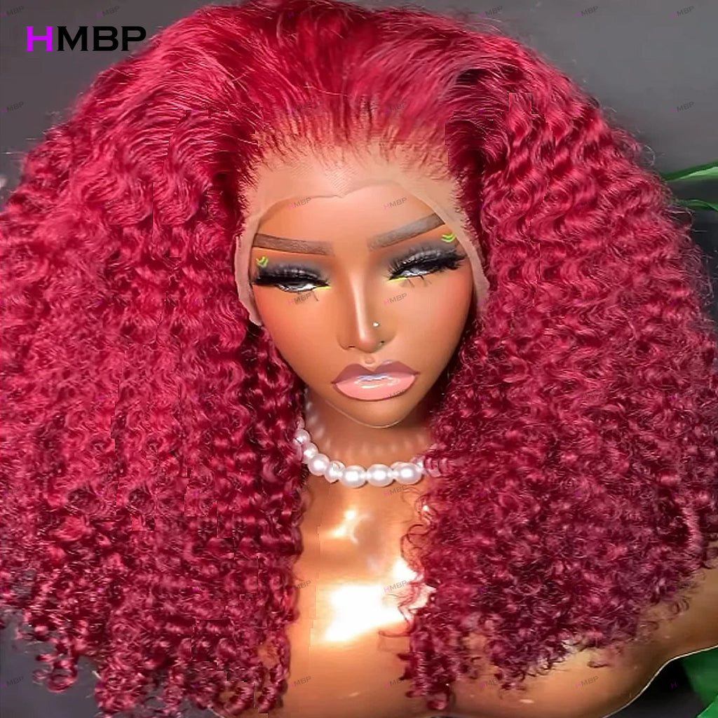 Big Curl Energy | Burgundy 99J 450% Super Density Kinky Curly Glueless HD Lace 360 Lace Wig