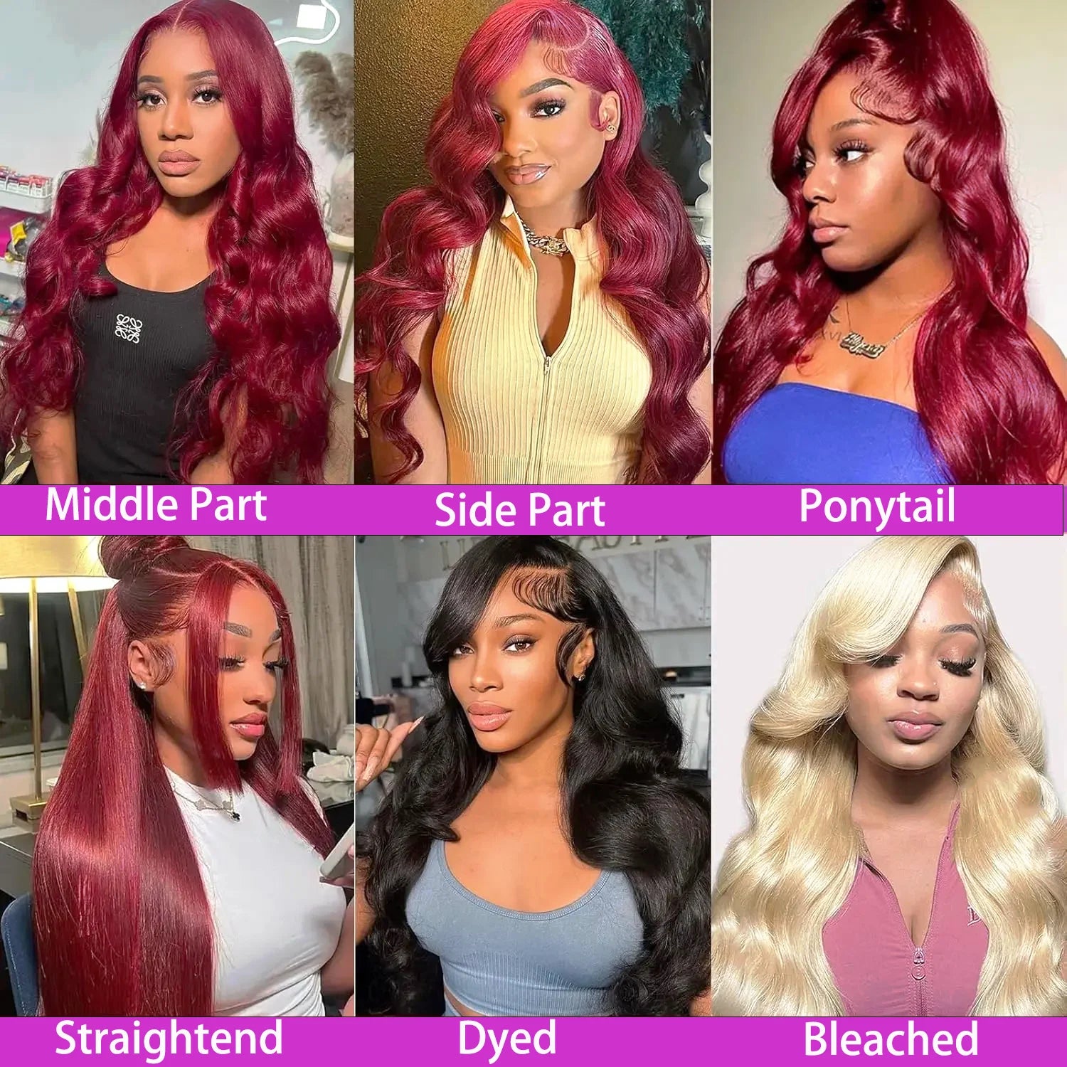 Rich Color | 200% Density Burgundy 99J Glueless HD Lace 13x6 Frontal Wig
