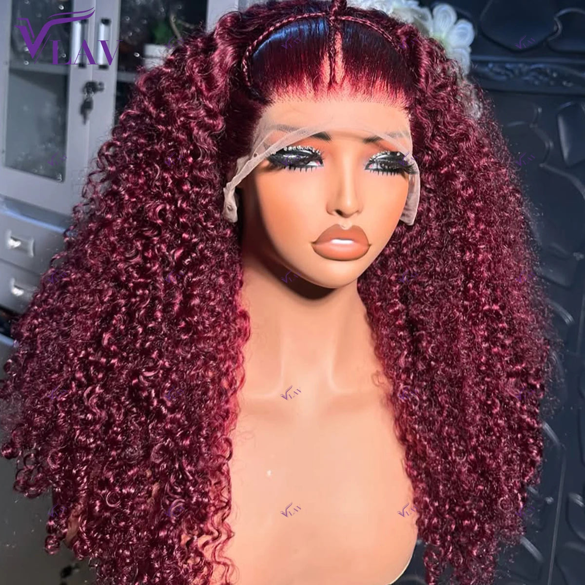 Natural Kinks | Burgundy 99J 450% Super Density Kinky Curly Glueless HD Lace 13x6 Frontal Wig