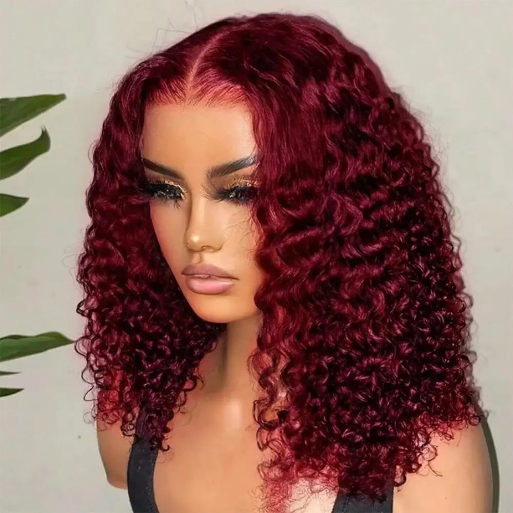 Wear & Go | Burgundy 99J 180% Density Deep Wave Glueless HD Lace 13x4 Frontal Wig Pre-Cut