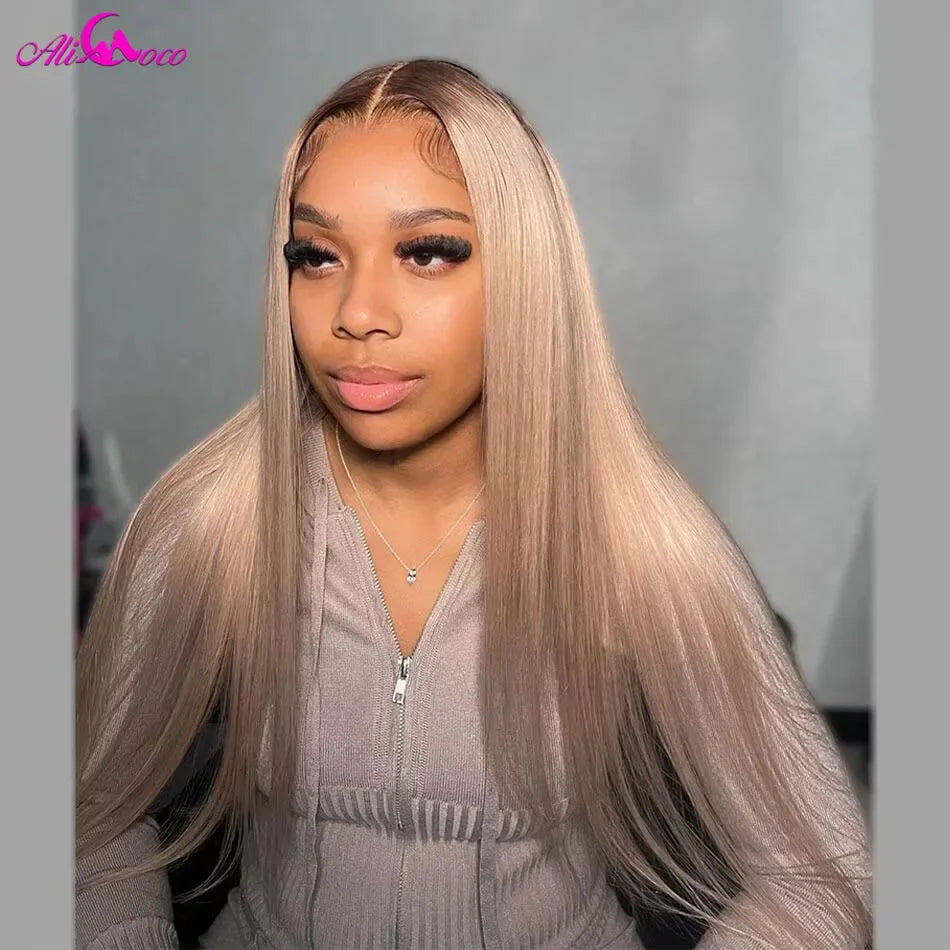 Classic Silk | Ombre Brown 180% Density Straight Glueless HD Lace 13x6 Frontal Wig