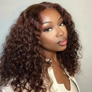 Wear & Go | Chocolate Brown Deep Wave Glueless HD Lace 13x4 Frontal Wig Pre-Cut