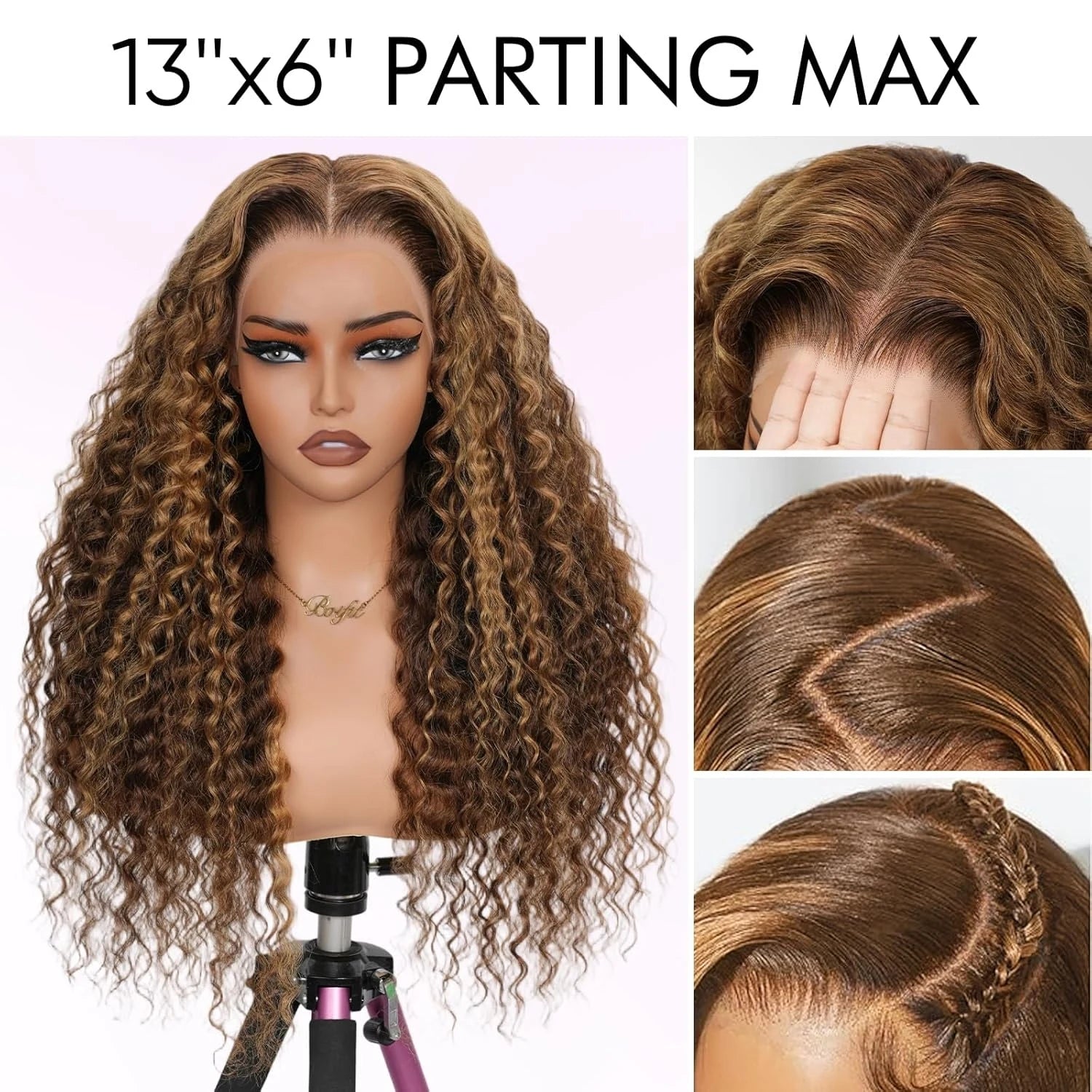 Wear & Go | Honey Brown Highlight Deep Wave Glueless HD Lace 13x6 Frontal Wig by ShineEase
