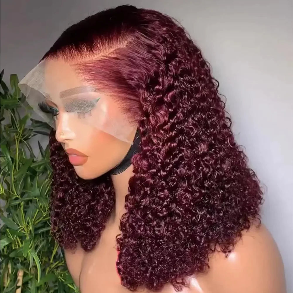 Throw On & Go | Burgundy 99J Water Wave Glueless HD Lace 13x4 Frontal Wig Pre-Cut