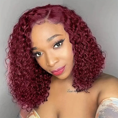 Wear & Go | Burgundy 99J Water Wave Glueless HD Lace 13x4 Frontal Wig