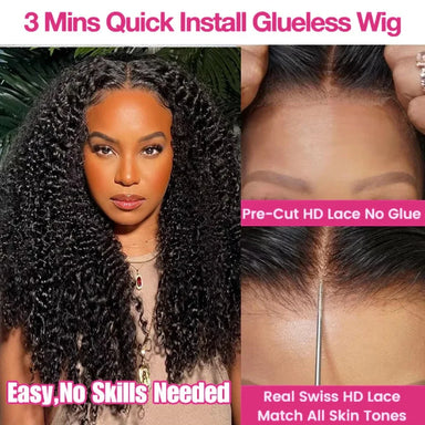 Natural Kinks | Kinky Curly Glueless HD Lace 7x5 Closure Wig Pre-Cut — Top Seller