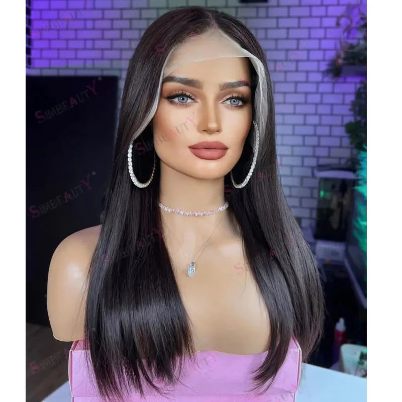 Polished Look | Straight Glueless HD Lace 13x6 Frontal simbeauty Human-Hair-Wigs Wig Pre-Cut