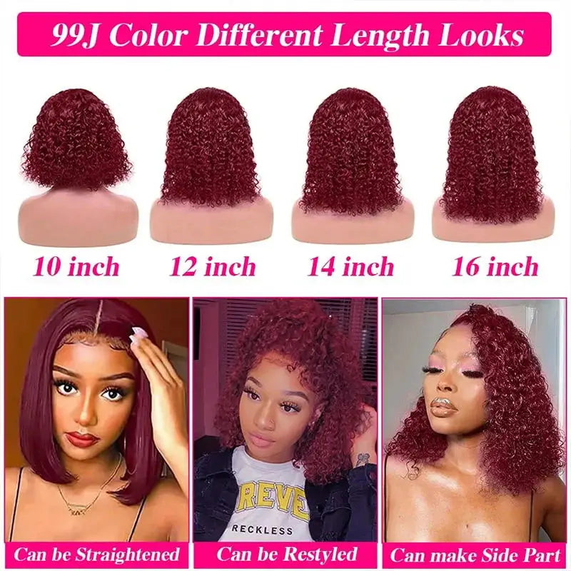 Throw On & Go | Burgundy 99J Deep Wave Glueless HD Lace 13x4 Frontal Wig by AiRuiHairAll
