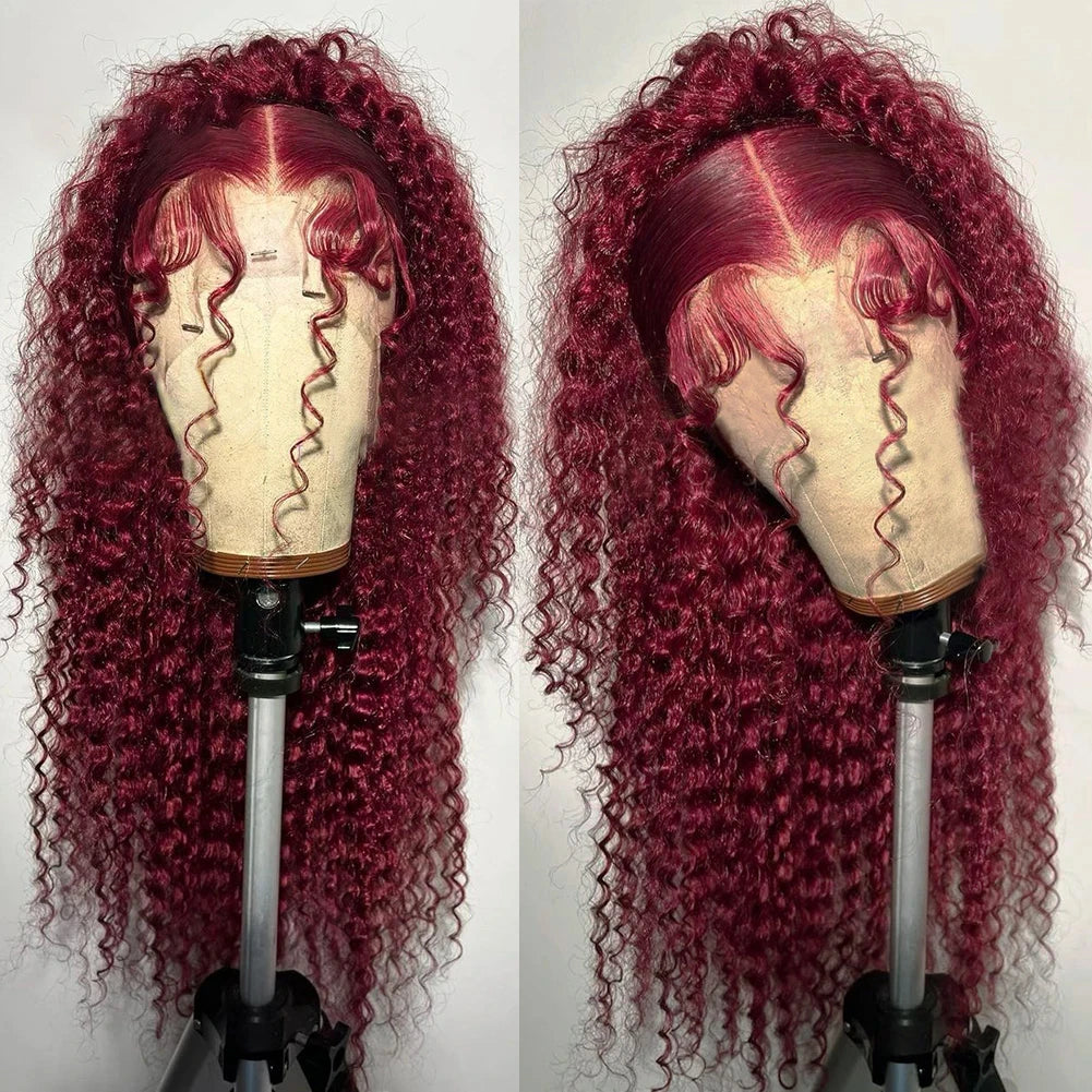 Wear & Go | Burgundy 99J Deep Wave Glueless HD Lace 13x6 Frontal Wig
