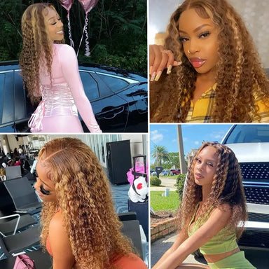 Wear & Go | Honey Brown Highlight Deep Wave Glueless HD Lace 13x4 Frontal Wig