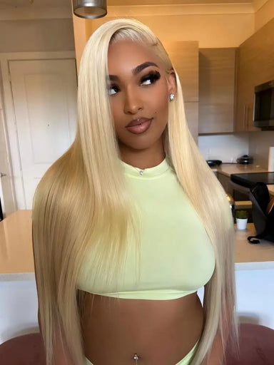 Platinum Glow | 613 Blonde Glueless HD Lace 13x6 Frontal Wig Pre-Cut