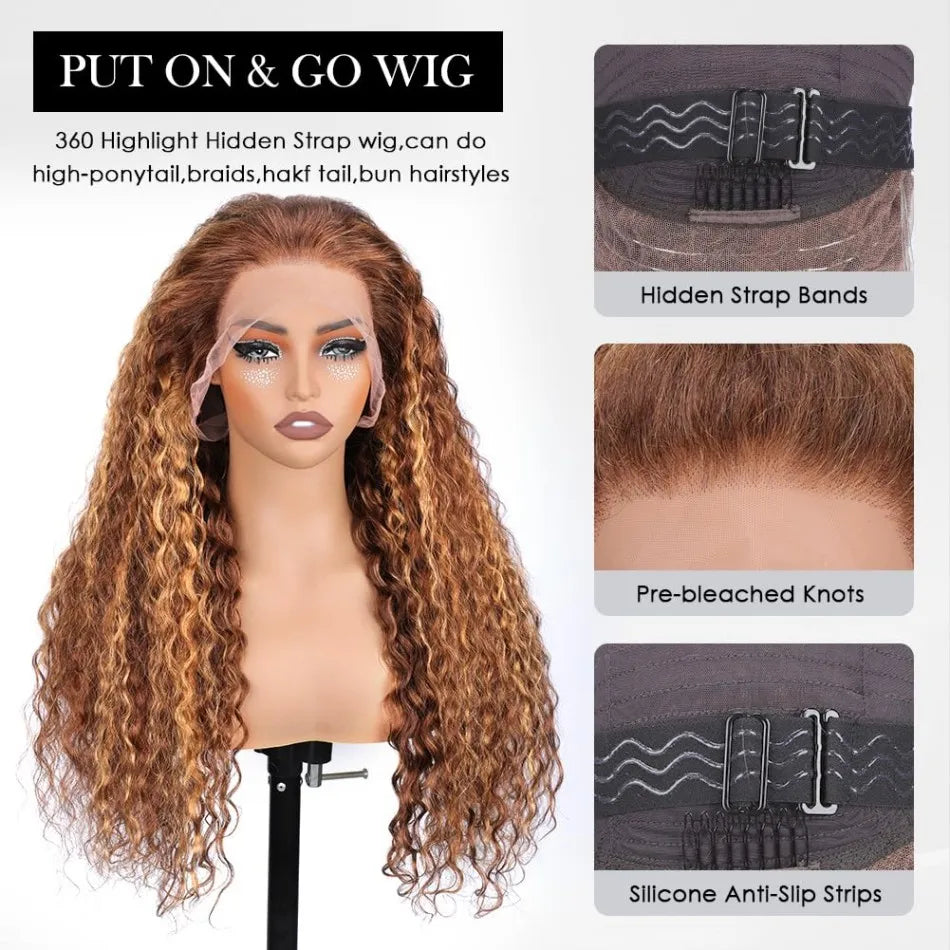 Ready To Wear | Highlight Deep Wave Glueless HD Lace 360 Lace Wig Pre-Cut