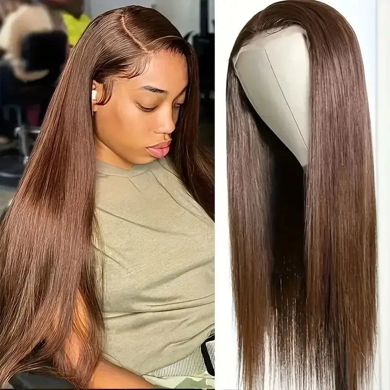 Polished Look | Ombre Brown Straight Glueless HD Lace 13x6 Frontal Wig Pre-Cut