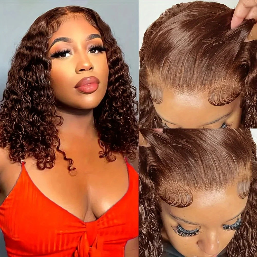 Ready To Wear | Chocolate Brown Deep Wave Glueless HD Lace 13x4 Frontal Wig