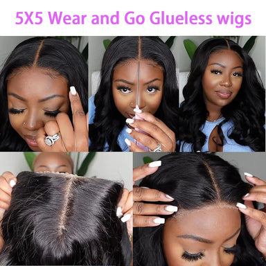 No Glue Needed | Wear & Go Glueless HD Lace 5x5 Closure Wig Pre-Cut