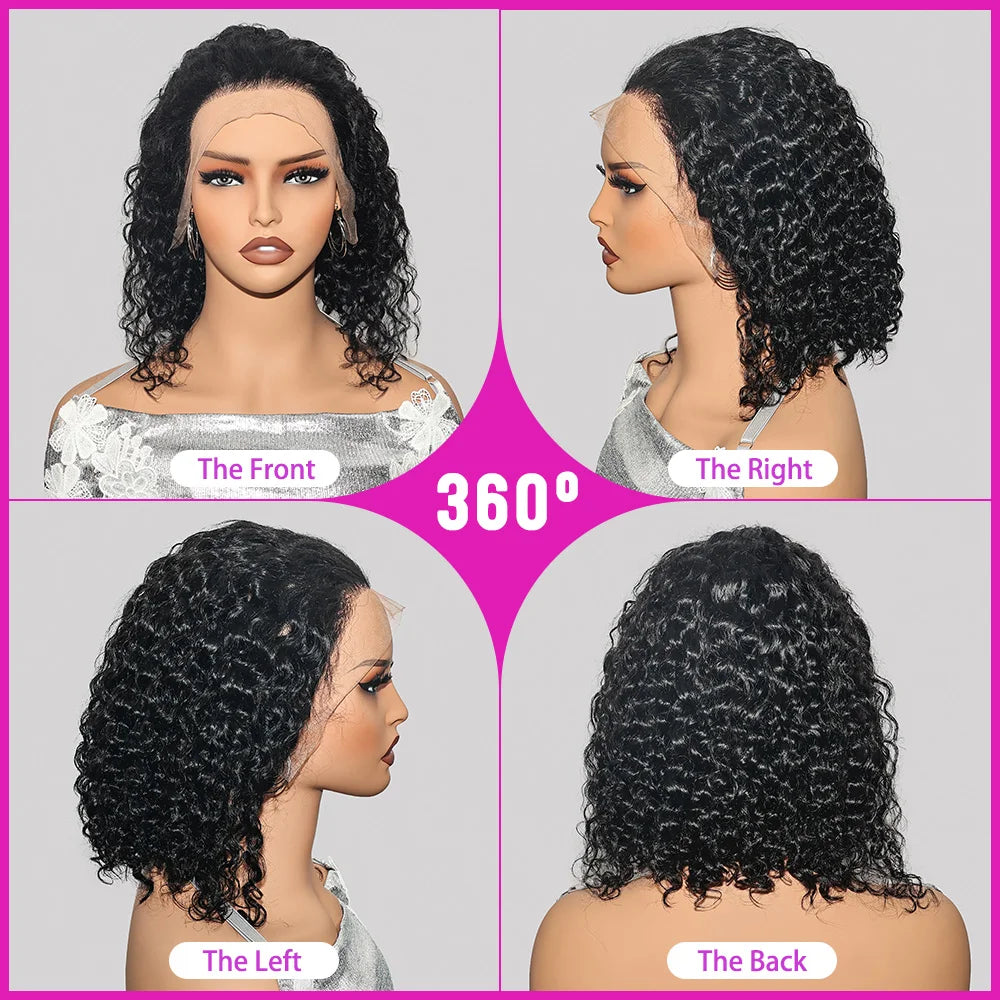 Throw On & Go | 300% Extra Density Water Wave Glueless HD Lace 13x4 Frontal Wig Pre-Cut