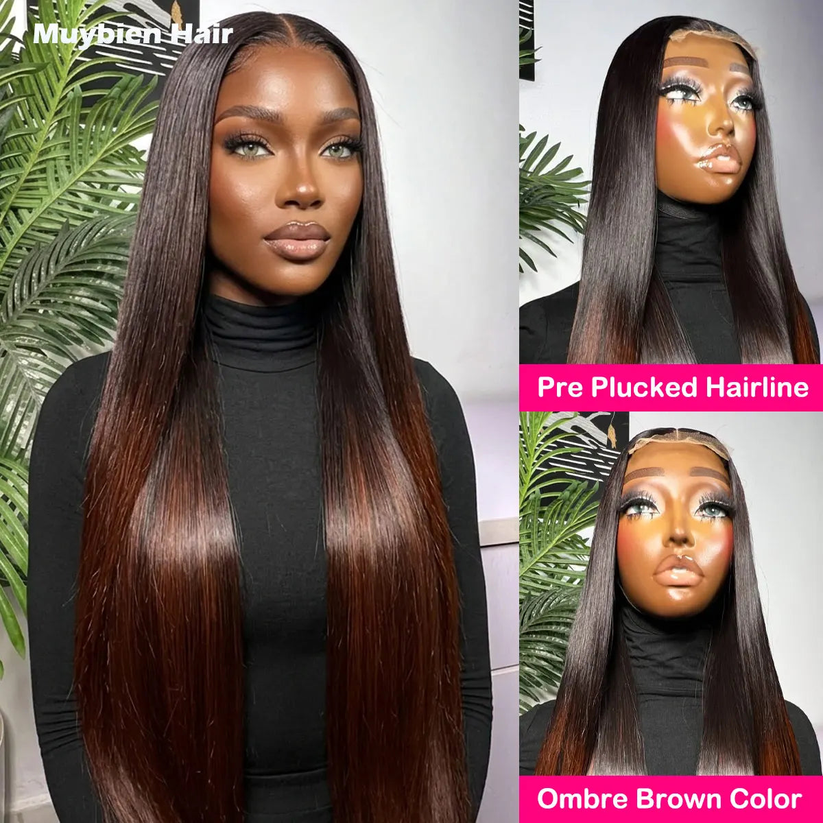 Classic Silk | Ombre Brown Straight Glueless HD Lace 13x6 Frontal Wig