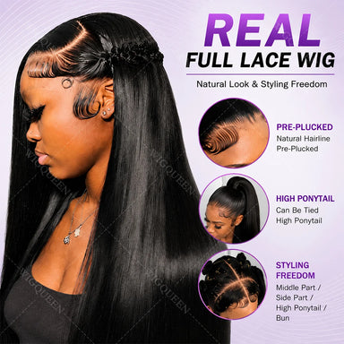 Classic Silk | Straight Glueless HD Lace Full Lace Wig Pre-Cut