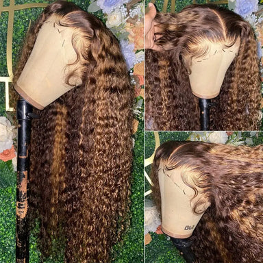 Wear & Go | Honey Brown Highlight Deep Wave Glueless HD Lace 13x4 Frontal Wig