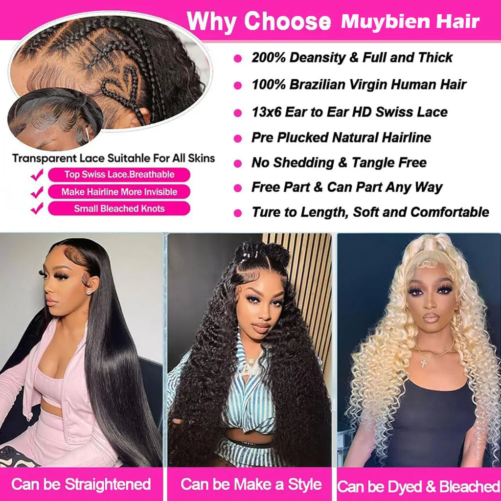 Wear & Go | Deep Wave Glueless HD Lace 13x6 Frontal Wig by Muybien
