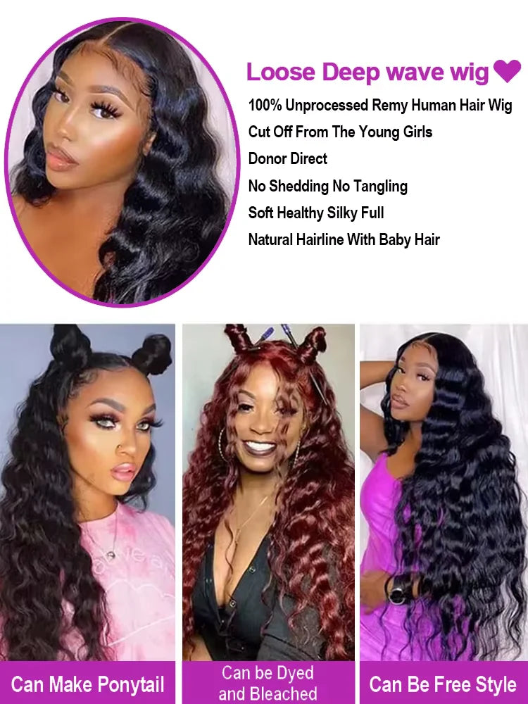 Throw On & Go | 300% Extra Density Deep Wave Glueless HD Lace 13x6 Frontal Wig