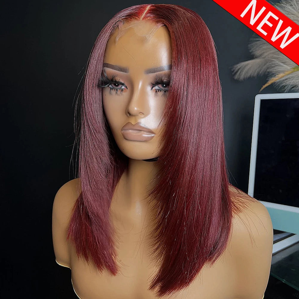 Statement Look | 400% Super Density Burgundy 99J Glueless HD Lace 13x6 Frontal Wig Pre-Cut
