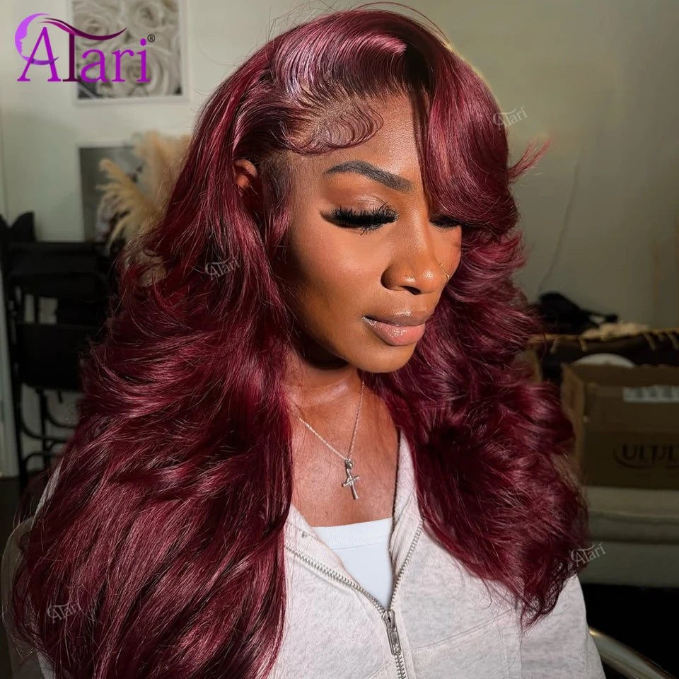Statement Look | Burgundy 99J Glueless HD Lace 13x6 Frontal Wig Pre-Cut
