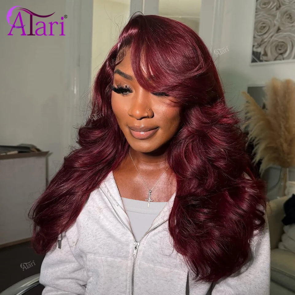 Statement Look | Burgundy 99J Glueless HD Lace 13x6 Frontal Wig Pre-Cut
