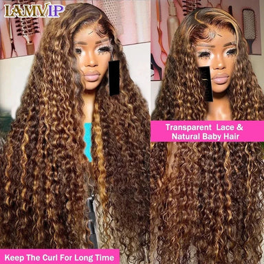 Natural Kinks | Honey Brown Highlight 250% High Density Kinky Curly Glueless HD Lace 13x6 Frontal Wig