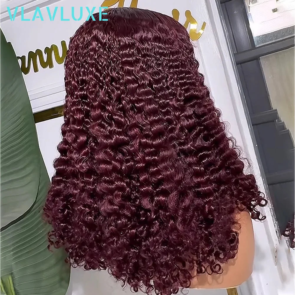 Throw On & Go | Burgundy 99J 400% Super Density Deep Wave Glueless HD Lace 13x6 Frontal Wig