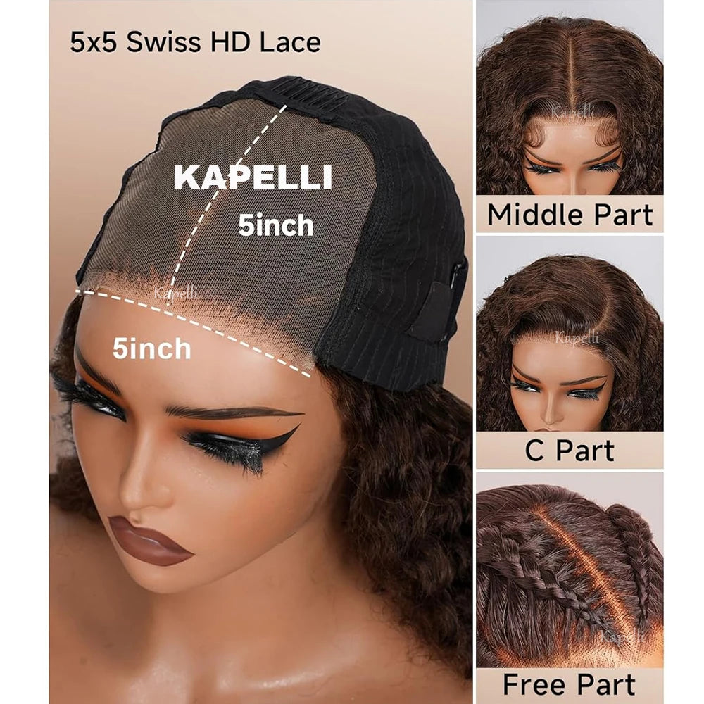 Wear & Go | 200% Density Deep Wave Glueless HD Lace 5x5 Closure Wig