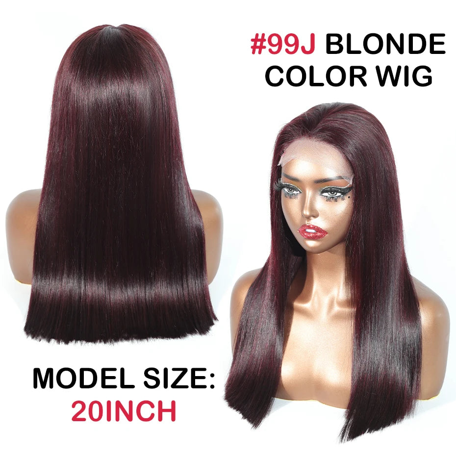 Bold & Beautiful | 300% Extra Density Burgundy 99J Glueless HD Lace 5x5 Closure Wig
