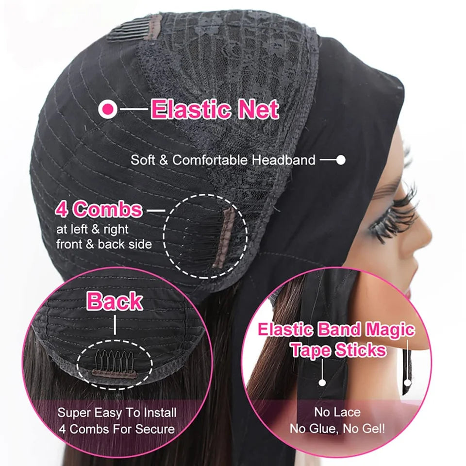 Natural Kinks | Kinky Curly Glueless HD Lace Wig by Headband