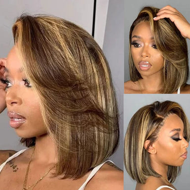 Color Pop | Brown Highlight 180% Density Highlight Glueless HD Lace 4x4 Closure Wig