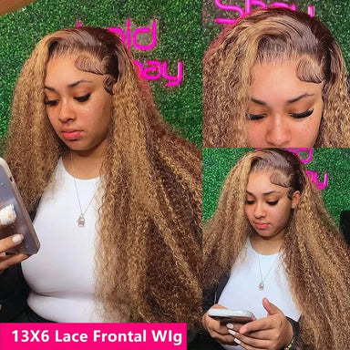 Wear & Go | Honey Brown Highlight Deep Wave Glueless HD Lace 13x6 Frontal Wig by ShineEase