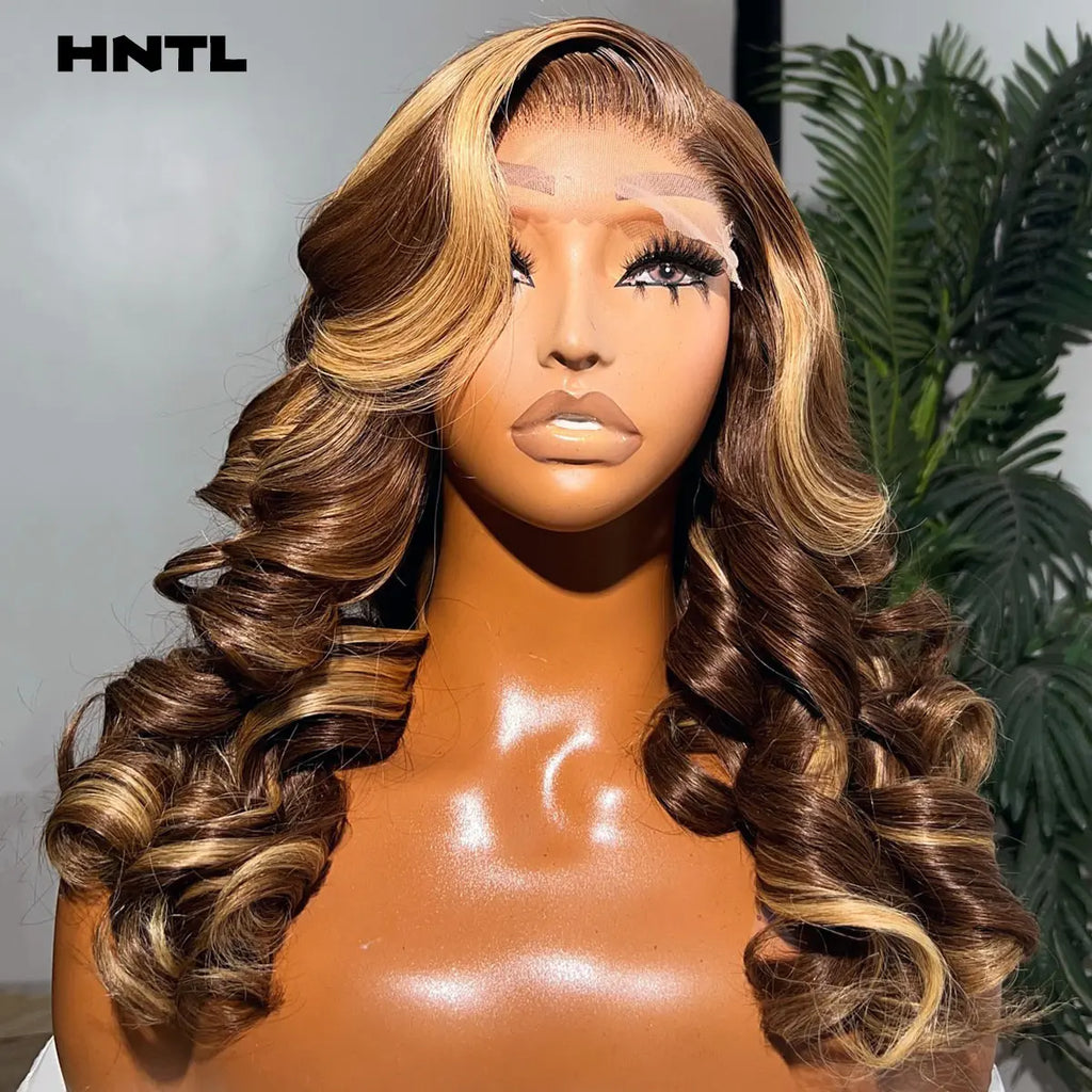 Natural Bounce | Honey Brown Highlight Loose Wave Glueless HD Lace 13x6 Frontal Wig
