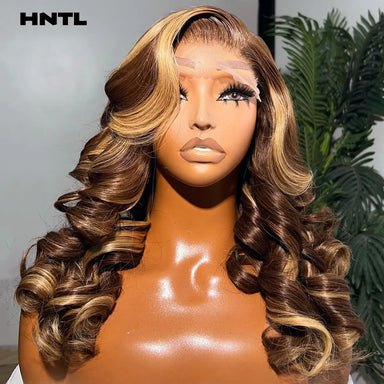 Natural Bounce | Honey Brown Highlight Loose Wave Glueless HD Lace 13x6 Frontal Wig
