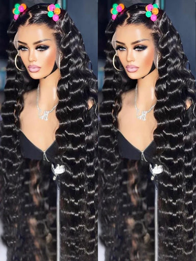 Throw On & Go | 300% Extra Density Deep Wave Glueless HD Lace 13x6 Frontal Wig