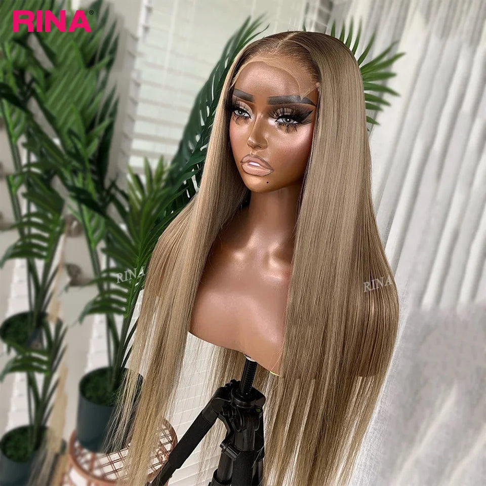 Sleek & Smooth | Ash Blonde Ombre Straight Glueless HD Lace 13x6 Frontal Wig — Best Seller
