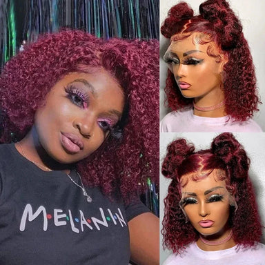 Wear & Go | Burgundy 99J Water Wave Glueless HD Lace 13x4 Frontal Wig by Violet