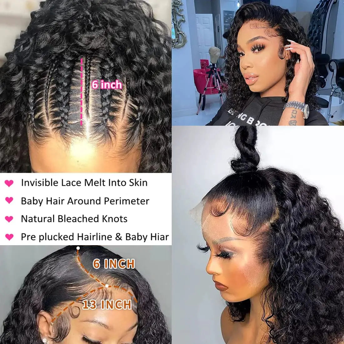 Wear & Go | 180% Density Water Wave Glueless HD Lace 13x4 Frontal Wig