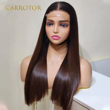 Polished Look | Ombre Brown Straight Glueless HD Lace 13x6 Frontal Wig