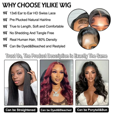 Classic Silk | 200% Density Straight Glueless HD Lace 13x6 Frontal Wig by NuoCheng Pre-Cut
