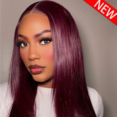 Statement Look | 400% Super Density Burgundy 99J Glueless HD Lace 13x6 Frontal Wig Pre-Cut