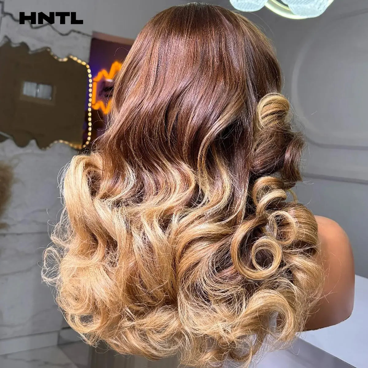 Effortless Glam | Brown Highlight 400% Super Density Loose Wave Glueless HD Lace 13x6 Frontal Wig