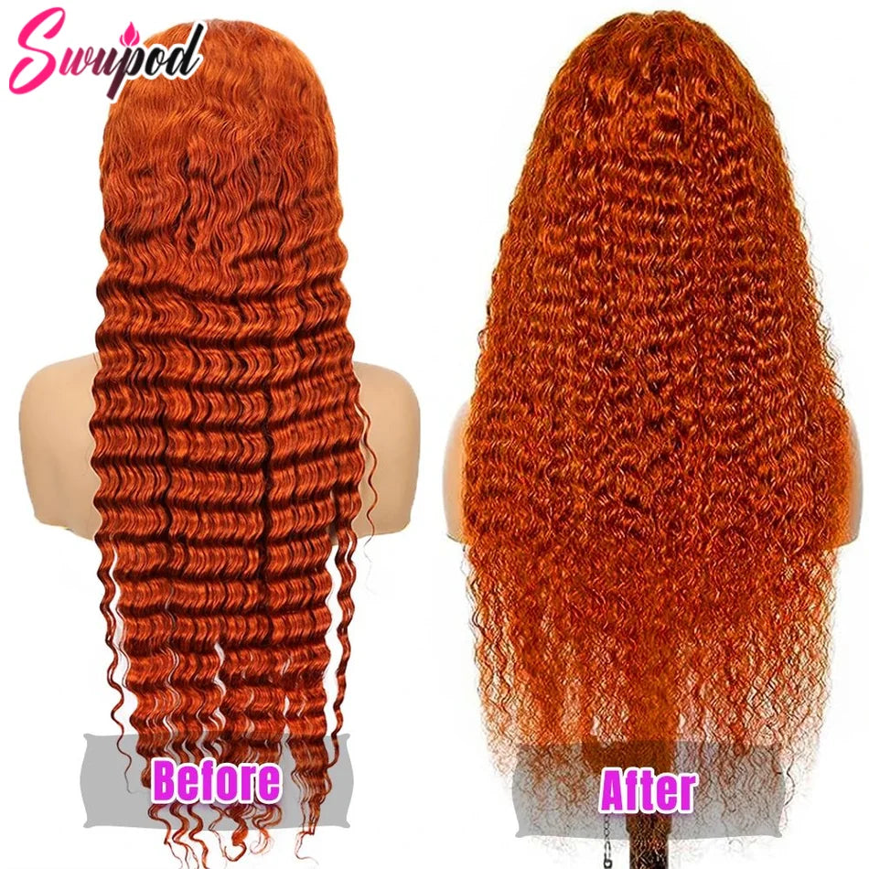 Ready To Wear | Ginger 200% Density Deep Wave Glueless HD Lace 13x6 Frontal Wig